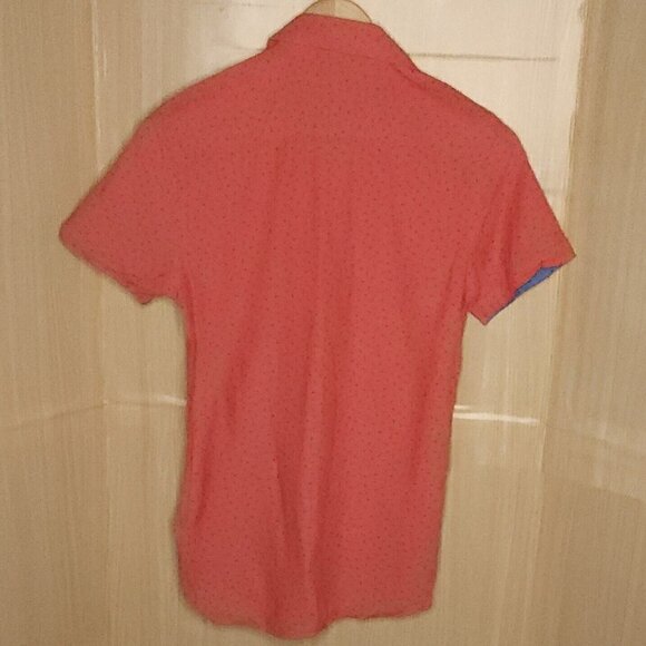 Report Collection Red Short Sleeve Bird Print Shirt Small - Picture 2 of 6